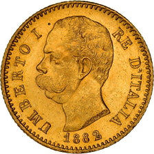 Moneta, Włochy, Umberto I, 20 Lire, 1882, Rome, MS(60-62), Złoto, KM:21