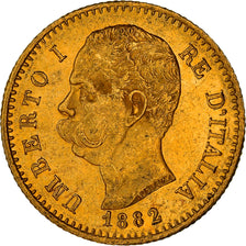 Moneda, Italia, Umberto I, 20 Lire, 1882, Rome, EBC+, Oro, KM:21