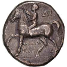 Moeda, Calábria, Stater, 272-235 BC, Tarentum, AU(50-53), Prata, SNG ANS:1173