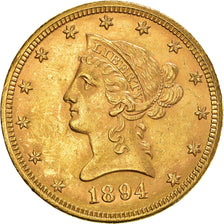 Moeda, Estados Unidos da América, Coronet Head, $10, Eagle, 1894, Philadelphia