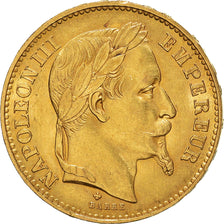 Moneta, Francja, Napoleon III, 20 Francs, 1869, Strasbourg, AU(55-58), Złoto