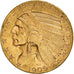 Moneta, USA, Indian Head, $5, Half Eagle, 1909, U.S. Mint, Denver, AU(50-53)