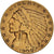 Moneta, Stati Uniti, Indian Head, $5, Half Eagle, 1909, Philadelphia, MB+, Oro