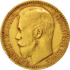 Russland, Nicholas II, 15 Roubles, 1897, St. Petersburg, SS, Gold, KM:65.2