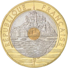 Moneta, Francia, Mont Saint Michel, 20 Francs, 1997, Paris, SPL-, Tri-metallico